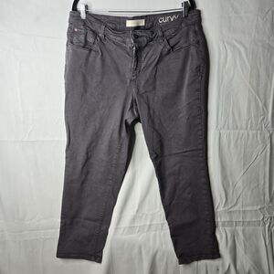 16 Slink Curvy Women's Gray Charcoal Ankle Jeans EUC